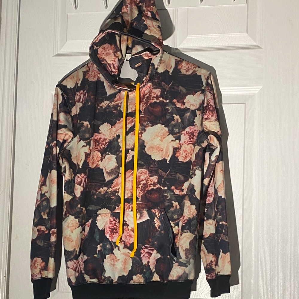 Supreme Floral Hoodie with Pink and Cream Accents
